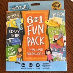 Hoyle 6 in 1 Fun Pack 6 Card Games Ages 3+ NEW